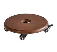 KUARWDVF Soporte para laminadora, Soporte redondo for plantas de madera con ruedas, Base rodillo for mover macetas bloqueo, 1 Uds(Brown,14inch)