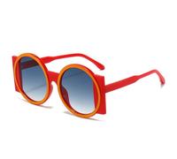KUATBVL Gafas de Sol Redondas de Gran tamaño de Moda Mujeres Contraste Color Sombras UV400 Retro Men únicos Tending Gafas de Sol de gradiente