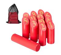 Kubb rojo Juego vikingo Juegos de madera Ajedrez vikingo Juego de playa Bolsa