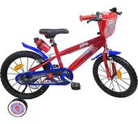 Kubbinga, Bicicleta de Edad de 3 a 5 años de Spiderman con estabilizadores Laterales Unisex niño, Rojo y Azul, 14 Pulgadas