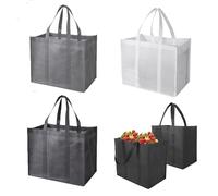 KUBDPQOR 3 Pack Bolsa Plegable Compra, Tote Bag, Tote Bag Negra, Shopping Bag, para Mujer Hombre para Compras, Picnic, Viajes, Playa 41x26x33cm