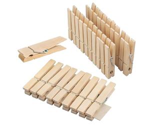 KUBDPQOR 30 Piezas Pinzas Pequeñas de Madera, 10 cm de Largo, Mini Pinzas Hechas de Madera de Loto, Pinzas para Fotos decoración tamaño para Colgar Ropa, Notas y para Todo Tipo de Manualidades