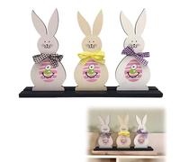 KUBDPQOR Adorable Figuras Monas de Pascua - Decoración de Pascua Ideal, Hechas de Madera Duradera