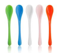KUBDPQOR Cucharas de Postre, 50 Cucharas de Plástico de Colores, Reutilizable Cucharas Cafe, Cuchara de Té Arco Iris, Ideal para El Hogar, Restaurante, Hotel, Boda, Apta para lavavajillas