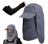 KUBDPQOR Sombrero Hombre Verano, UPF 50+ Sombreros para El Sol, Gorras y Sombreros Protección UV, Sombrero Hombre & Gorra Mujer Verano, con Manguitos Protectores para Proteger Los Brazos