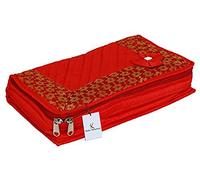 Kuber Industries Brocade Silk Jewellery Kit, Red