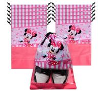 Kuber Industries Disney Minnie - Funda para zapatos | Bolsas de almacenamiento de zapatos de viaje | Bolsa de almacenamiento de poliéster | Funda para zapatos con cordón | Organizador de zapatos con