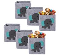 Kuber Industries Paquete de 6 cajas de almacenamiento plegables de 24 L para ropa | Organizador de vestidos de bebé para armario y caja Saman Rakhne Wala para juguetes de niños, pañales/libros | GM-6