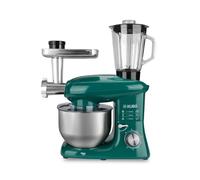 Kubo - Robot de Cocina - 7 Accesorios: Vaso de Licuadora, Picadora de Carne, Tazón Grande, Tapa Protectora, Batidor, Batidora y Amasadora - Color: Verde - Capacidad: 6 litros