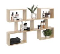 KUBUTKU - Estantería grande con 6 compartimentos, 80 x 127 x 18 cm, estante colgante, decoración moderna, estante flotante (Sonoma)