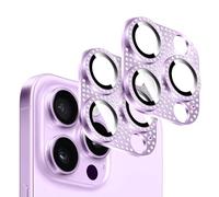 Kucheed 2 Piezas Protectores de Lente de Cámara con Diamantes Brillantes para iPhone, Funda Trasera de Una Pieza con Decoración Antiarañazos y Colorida en 3D para iPhone 11 Pro/iPhone 11 Pro Max