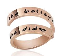 Anillos Ajustables para Mujeres/Hombres,Kucheed Anillo Inspirador de Joyería grabado I am Enough,Anillo Espiral de Acero Inoxidable con Espiral, Regalos de Graduación de Cumpleaños para Niñas Niños