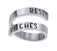 Kucheed Anillos Ajustables,Dikkar Anillo Inspirador, Joyas Grabadas Soy Suficiente,Anillo Espiral de Acero Inoxidable con Espiral,Regalos de Aliento de Personalidad para Niñas Niños