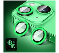 Kucheed Luminoso Protector de Lente de Cámara para iPhone 17 Air, Pegatinas de Película de Cubierta de Cámara de Vidrio Templado, Anillos de Aleación de Alineación Automática