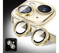 Kucheed Protector de Lente de Cámara con Brillantina para iPhone 17 Air, Cubierta de Cámara de Cristal Moderada 9H, Anillos Metálicos Individuales de Alineación Automática