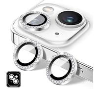 Kucheed Protector de Lente de Cámara Diamond para iPhone 17 Air, Cubierta de Lente de Cámara de Vidrio Templado con Purpurina, Pegatinas de Película de Anillos de Metal Individuales