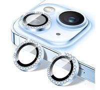 Kucheed Protector de Lente de Cámara Diamond para iPhone 17 Air, Cubierta de Lente de Cámara de Vidrio Templado con Purpurina, Pegatinas de Película de Anillos de Metal Individuales