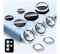 Kucheed Protector de Lente de Cámara Diamond para Samsung Galaxy S25 Ultra, 9H Vidrio Templado Protector de Pantalla para Cámara Trasera, Metal Anillo Individual Brillante