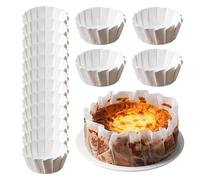 Kuchenpapier, Backpapier | 50X Kuchenformeinlagen für baskische Kuchen,Runde Pergamentpapier, Backformen aus Papier, Desserteinlagen, Cupcake-Förmchen für den Ofen, die Heißluftfritteuse