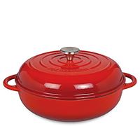 Kuchenprofi 0416500428 - Sartén (hierro fundido, esmaltada, con asas laterales y tapa de hierro fundido), color rojo