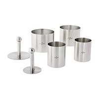 Kuchenprofi Prep/Chapado/Forming Anillos Juego de 6 piezas. plata