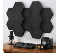 Kuchoow Paneles acústicos hexagonales de espuma acústica de 4 cm y 7 cm de grosor, 12 unidades de absorción de sonido para estudio de grabación, estudio de música, oficina y sala de juegos, paneles