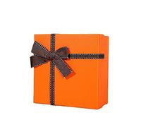 KUCOCOSNEH Caja de regalo de papel Cajas de regalo Cajas de regalo para regalos Rectángulo Caja de regalo con tapa Presente Cajas Cinta de arco 3pcs Orange-S