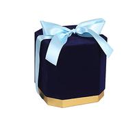 KUCOCOSNEH Caja de regalo de papel Cajas de regalo para regalos Cajas de Navidad Caja de joyería de caramelo Favor Velvet Octagonal Box Bow Blue-L
