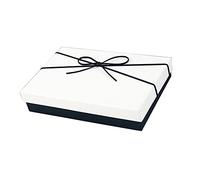 KUCOCOSNEH Cajas de regalo Caja de regalo de papel Cajas de regalo Rectángulo Caja de regalo con tapa Cajas de regalo 2 piezas Cubierta blanca y fondo azul