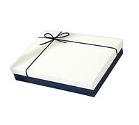 KUCOCOSNEH Cajas de regalo Caja de regalo Rectángulo Caja de regalo con tapa Cajas de regalo de lujo 2 unids cubierta blanca y fondo azul