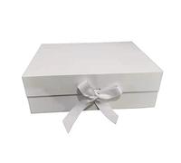 KUCOCOSNEH Cajas de regalo Cajas de regalo para regalos Caja de regalo de papel plegable Caja de regalo magnética con cinta blanca