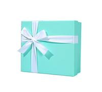 KUCOCOSNEH Cajas de regalo Cajas de regalo para regalos Cajas de envoltura de regalo Caja rectangular con tapa Cajas de regalo Cinta de arco 3 piezas azul claro-S