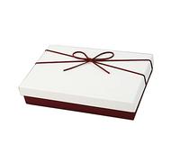 KUCOCOSNEH Cajas de regalo Cajas de regalo Rectángulo Caja de regalo con tapa Cajas de regalo de lujo 2pcs Cubierta blanca Fondo rojo