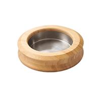 KUDLI Elegante Cenicero Redondo Cenicero portátil para Fumar Bambú Adorno Moderno Creativo para el hogar Oficina Mesa Patio Exterior Interior fácil de Usar