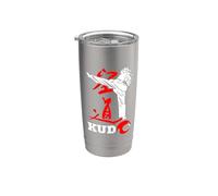 Kudo Artes Marciales Japón Símbolo Divertido Entrenamiento Lucha Entrenamiento Vaso térmico de acero inoxidable de doble pared