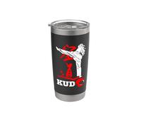 Kudo Artes Marciales Japón Símbolo Divertido Entrenamiento Lucha Entrenamiento Vaso térmico de acero inoxidable de doble pared