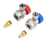 Kudoo Adaptador AC R134A, Adaptador de acoplador rápido Ajustable Alto R-134A, para Accesorios de Manguera para automóvil, Agregar flúor