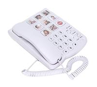Kudoo Teléfono con Cable, Teléfono Fijo con Foto Marcación Manos Libres, Teléfono De Botones Grandes con Marcación Rápida De Un Toque Y 9 Botones Fotos Teléfono Emergencia SOS para Personas Mayores