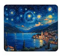 KUEAJIOU Gaming Alfombrilla de Ratón para Bordes Cosidos, Azul Alfombrilla Ratón Pequeña 300x250mm con Base de Goma Natural Antideslizante para Jugadores/Oficina/Hogar Regalo, Cielo Estrellado 1-6071