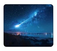 KUEAJIOU Gaming Alfombrilla de Ratón para Bordes Cosidos, Azul Alfombrilla Ratón Pequeña 340x280mm con Base de Goma Natural Antideslizante para Jugadores/Oficina/Hogar Regalo, Cielo Estrellado Q-2702