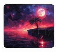 KUEAJIOU Gaming Alfombrilla de Ratón para Bordes Cosidos, Rosa Alfombrilla Ratón Pequeña 300x250mm con Base de Goma Natural Antideslizante para Jugadores/Oficina/Hogar Regalo, Cielo Estrellado B-3760