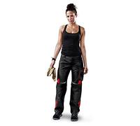 KÜBLER Workwear Pulschlag - Pantalones de Trabajo para Mujer, Color Negro y Rojo