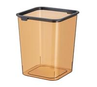 Küchenbin Cubo de basura cuadrado sin tapa, 15 l/4 galones, cesta de basura transparente con anillo de presión, moderno cubo de basura para el hogar, para salón, dormitorio, oficina (naranja)