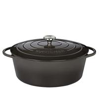 Küchenprofi 0402000733 Fuente para asar de hierro fundido con tapa, interior gris/negro, 33 cm, horno holandés, olla para pan, esmaltada, para estofar, hornear, asar, para todo tipo de cocinas