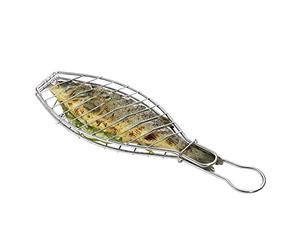 Küchenprofi 1066082800 Pinzas de barbacoa para pescado, de acero inoxidable, plateado, 43 x 29 x 12 cm