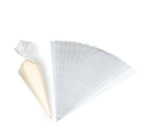 KÜCHENPROFI Bake - Juego de mangas pasteleras desechables (10 unidades, plástico de alta calidad, ideal para crema, helado, con adaptador profesional de cocina y boquillas)