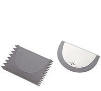 Küchenprofi Bake Vario - Juego de espátulas para masa, 2 espátulas y mango, 1 espátula de cocina de silicona flexible, 1 tarjeta de rasqueta con bordes dentados, cortador de masa para decorar tartas,
