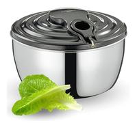 Küchenprofi Centrifugador de ensalada Wave de acero inoxidable, con cuerda, ensaladera con tapa, placa base y cesta, desmontable para facilitar la limpieza, contenido: 3,25 L, diámetro de 24,5 cm