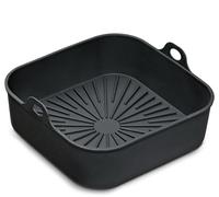 KÜCHENPROFI Cesta 1/1 para freidora de aire caliente IMPULS, silicona con asas laterales, apta para horno, 24 x 24 x 9,5 cm, estructura inferior especial para una circulación uniforme del aire