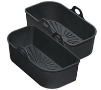 KÜCHENPROFI Cesta 1/2 para freidora de aire caliente IMPULS, silicona, apto para horno, juego de 2 con asas laterales, 24 x 11 x 9,5 cm, estructura inferior especial para una circulación uniforme del